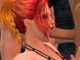 Cartoon Teen in DP foursome