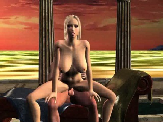 Busty 3D cartoon blonde vampire gets fucked hard