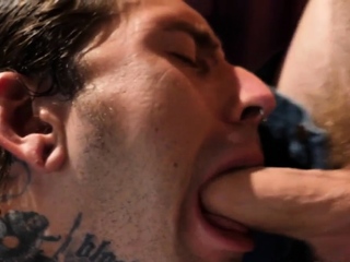 Mesmerized crossdresser fucks inked stud