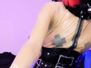 Gothic Lovense TGirl Teasing on Webcam 2